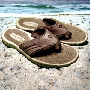 Sperry Top Sider Size 7 Outer Banks Leather Flip Flop Thongs